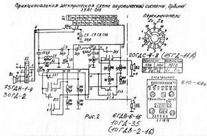 Принципиальная электрическая схема акустической системы Орбита 35АС-016